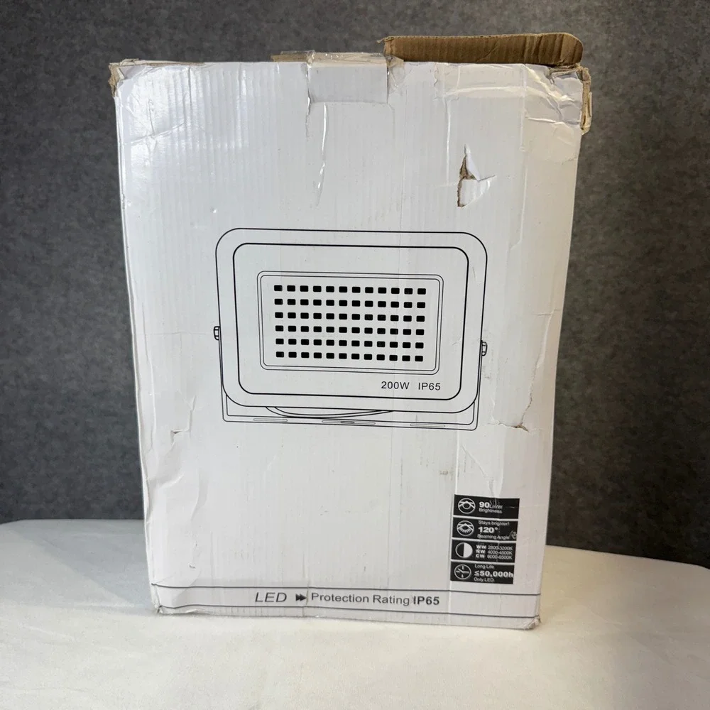 200W LED‎ Flood Light Outdoor Security Spotlight IP65 Waterproof 120 Beam Angle